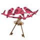 Pink Distressed Birds Iron Hook